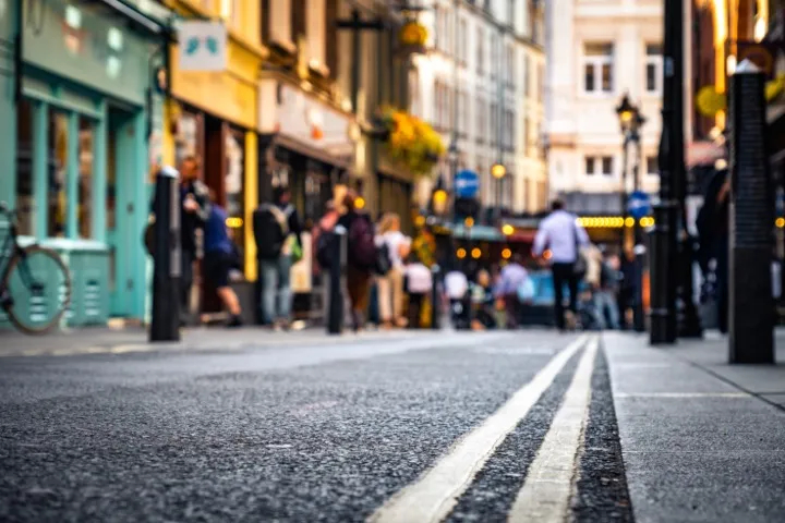 London's West End- street scene close focused low / abstract view