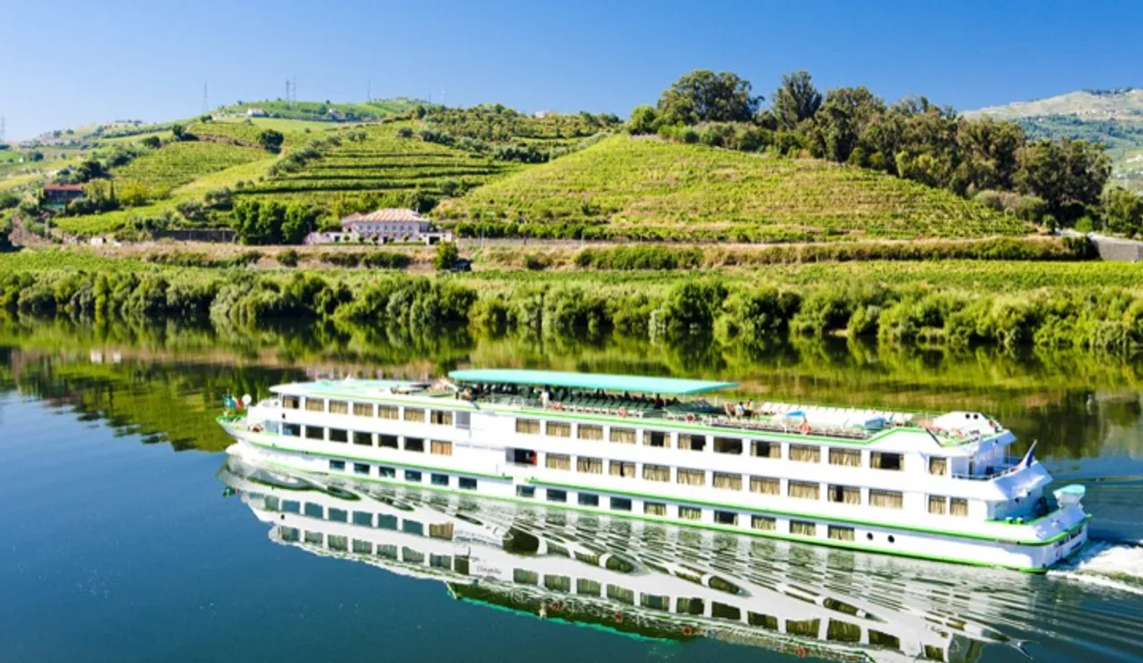 Cruise ship at Peso da Regua, Douro
