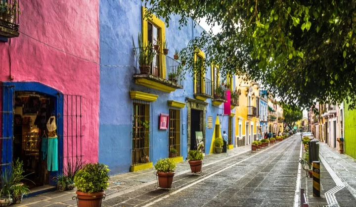 Colourful streets of Puebla, Mexico