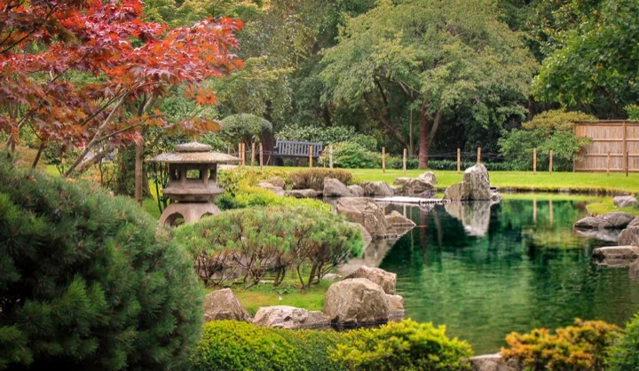 Bright Colors in Holland Park's Japanese Kyoto Garden.