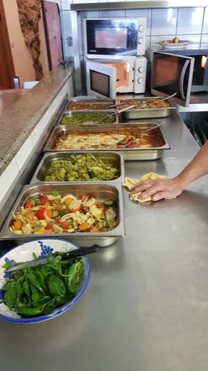 "Mama's" main courses in the kitchen of La Tagliata