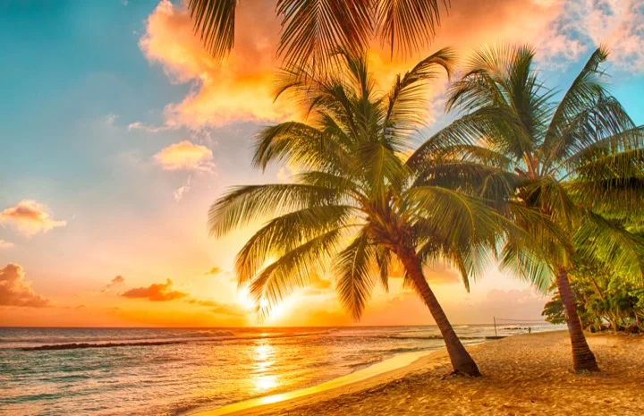 Tropical sunrises and sunsets are the norm in Barbados