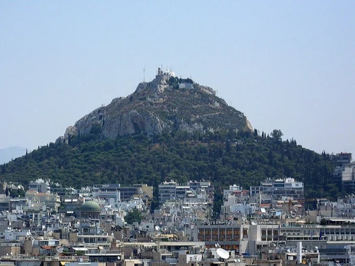 Mt. Lycabettus towers above the city
