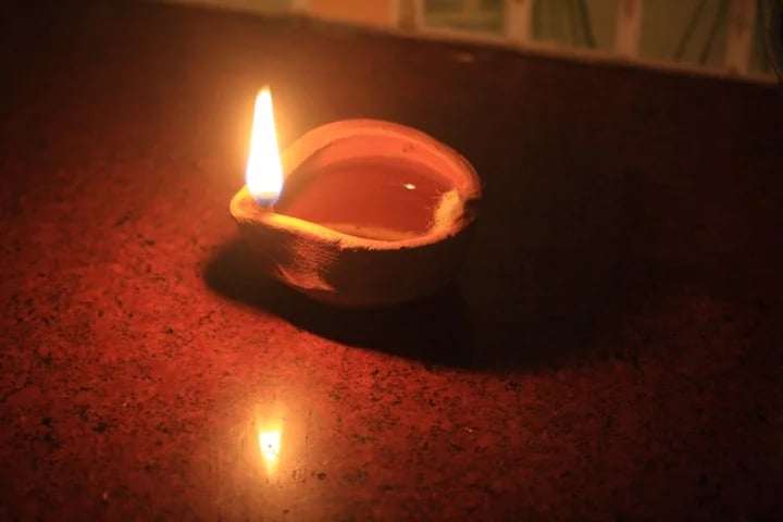 Typical clay lamp
