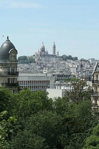 View of Sacre Coeur from Buttes Chaumont