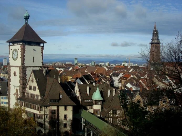 Lovely town of Freiburg-im-Breisgau