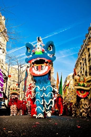 Lion dancers
