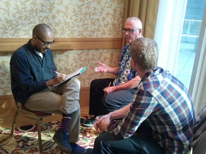 Dan, David and Tomas during a breakout session