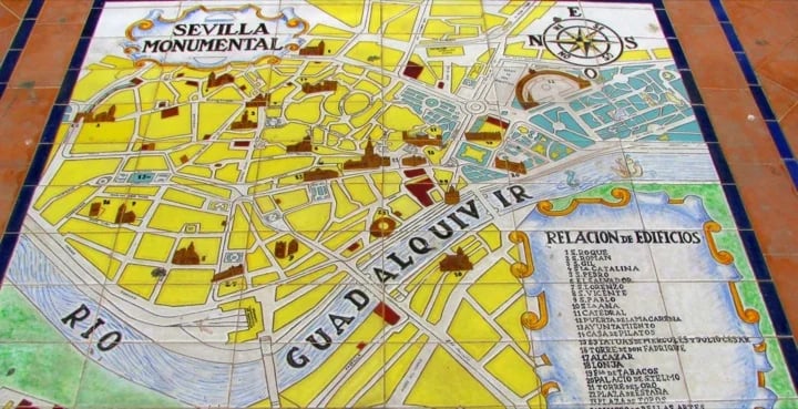 Seville Map (made from tiles)