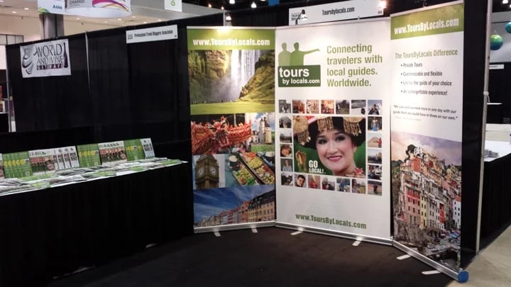 Ready to go: our booth at the LA Times Travel Show