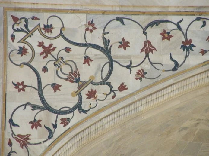 Inlay of precious stones, Taj Mahal