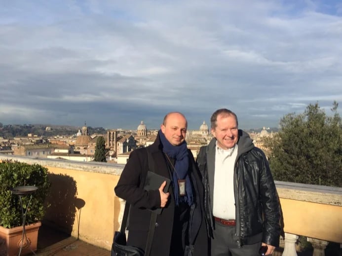 ToursByLocals president Paul Melhus (right) and guide Dino in Rome
