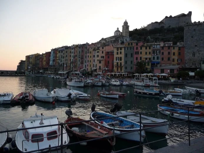 Portovenere, Italy at dusk.
