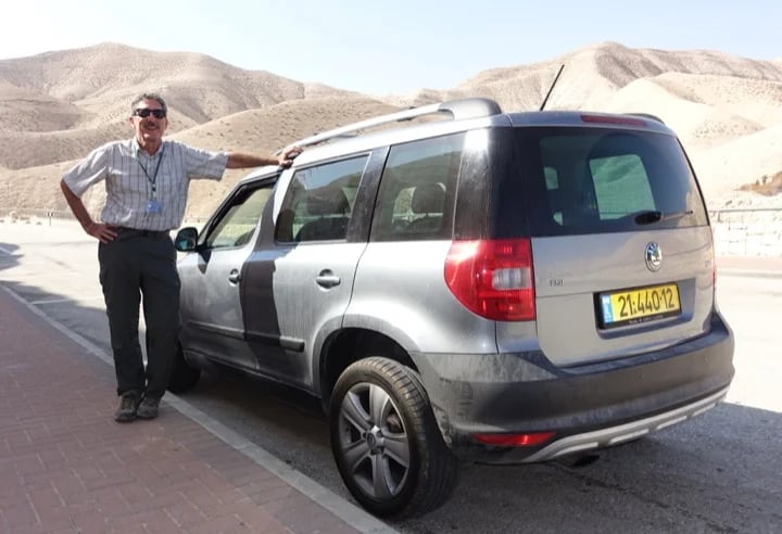With Yeti at sea level in Judean desert
