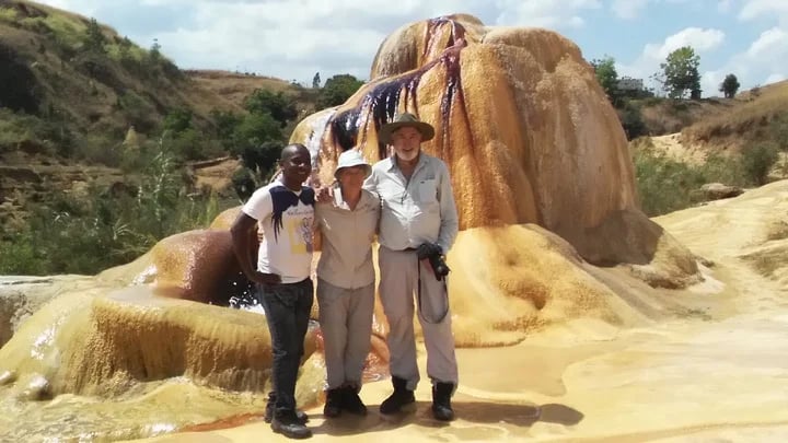 My guests are from USA. we are visiting the geyser, one of the best landscapes in Madagascar
