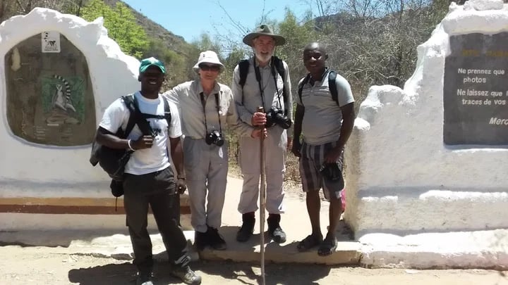 My guests are from USA, we are at Isalo national park entrance. A full day treeking starts from here.