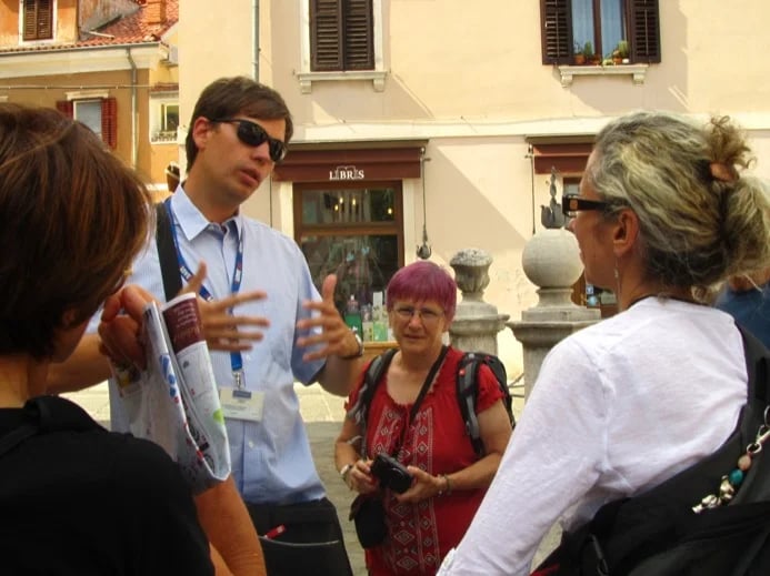 With guests in Koper, Slovenia.