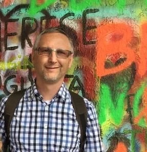 Me in front of the John Lennon wall in Prague