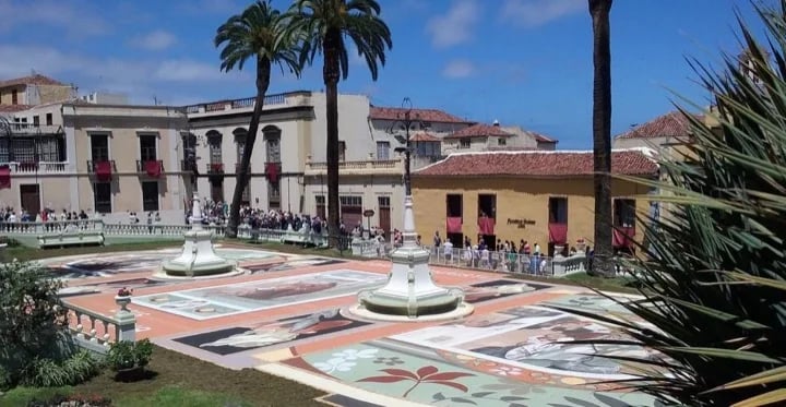 La Orotava in June - the famous Corpus Christi sand carpets