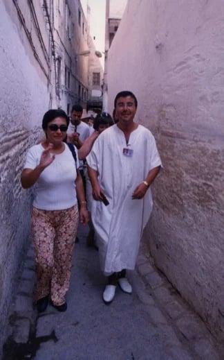 Walking through the winding and narrow streets of the medina.