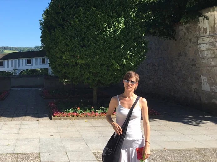 In the castle gardens