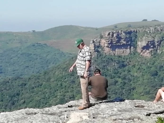 Standing next to Hanging Rock at Oribi Gorge Nature Reserve (South Coast).