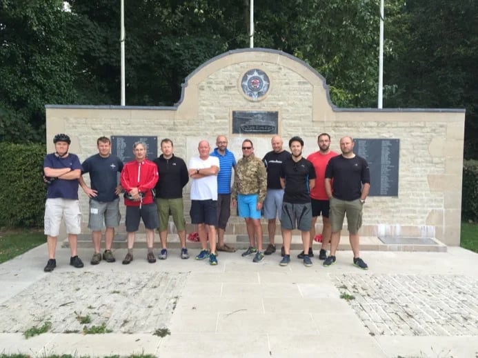 The group of the British guys touring on bikes with me