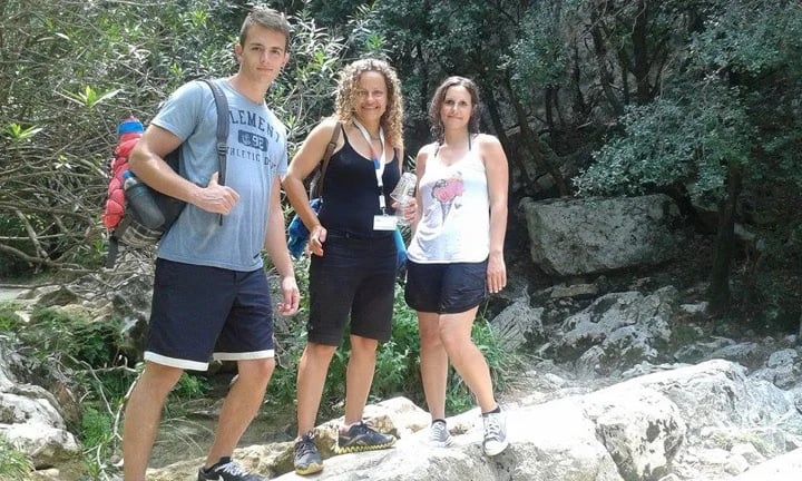 Hiking and swiming at the waterfalls of Polylimnio