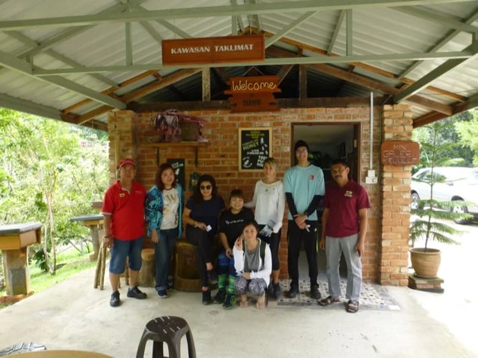 With my local Bruniean guests visiting a Stingless Bee farm