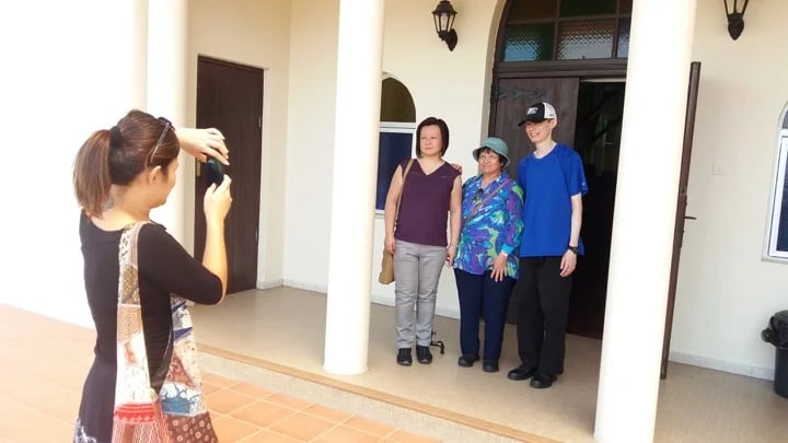 A special moment with guests from Canada, on a bespoke tour revisiting places from their last time in Brunei over 30 years ago