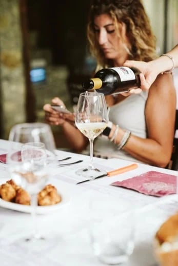 Lucia and a special white for wine tasting