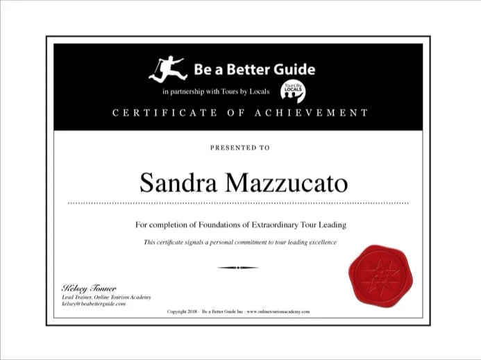 Be a better guide certificate