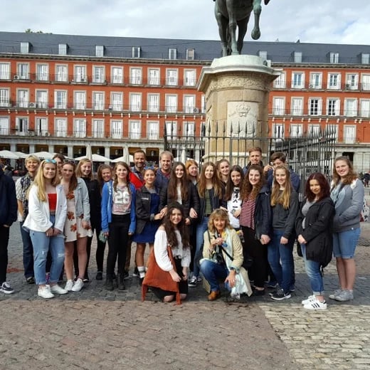 With a French group of students in Plaza Mayor