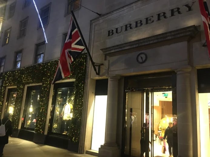 British fashion "house" ... Burberry in Bond Street in Londons " West End". We are a nation of shopped