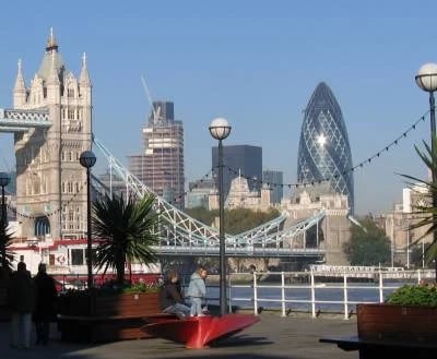 City of London with Tower Bridge standing on the left