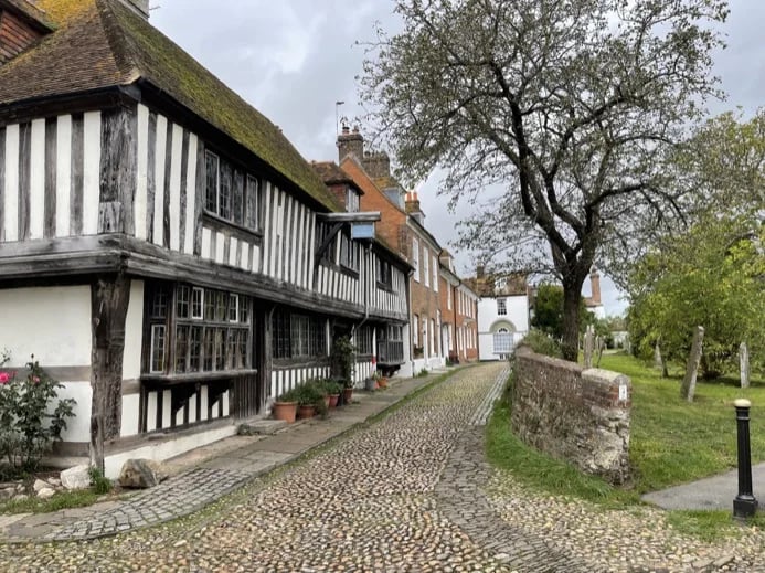 Typical UK medieval oak timber framed Buildings in Rye Sussex - probably 14th Century