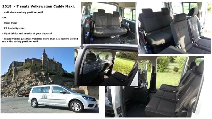 Volkswagen Van for pick-ups and transport out of Paris up to Normandy