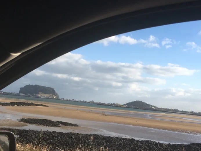 View of north-east beach from my car