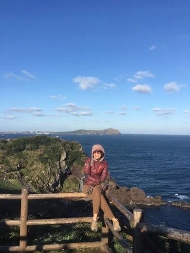 In the background of Udo island