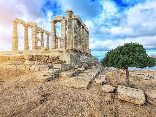 Cape Sounion, Temple of Poseidon From/To Athens Airport, with a Luxurious Mercedes