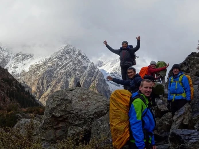 Trekking to Ala Kul lake, highest point is 3970m above sea level