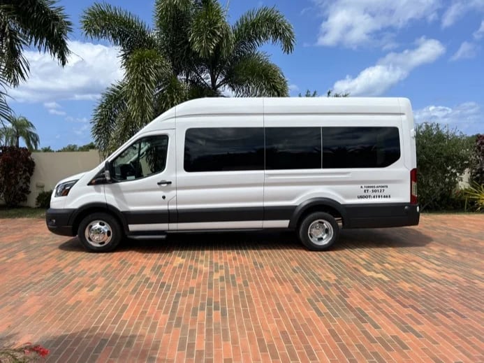 14 passengers van with luggage room ready to serve you!