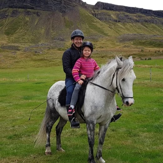 Out riding with my daughter at the family farm