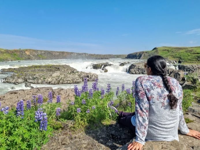 A calm moment at Urridafoss waterfall -