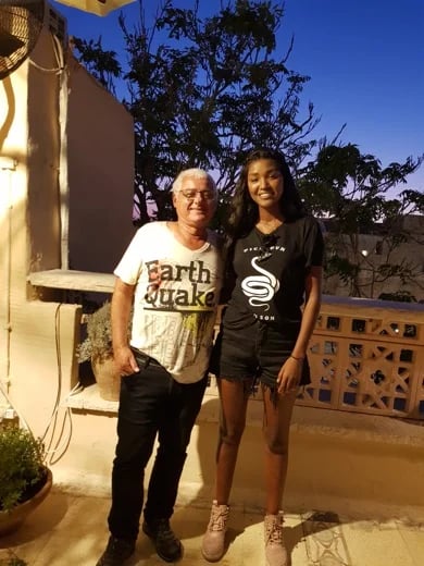 With the Titi the Israeli beauty queen