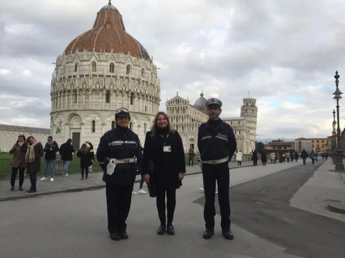 In Pisa with my good friends...Policeman!