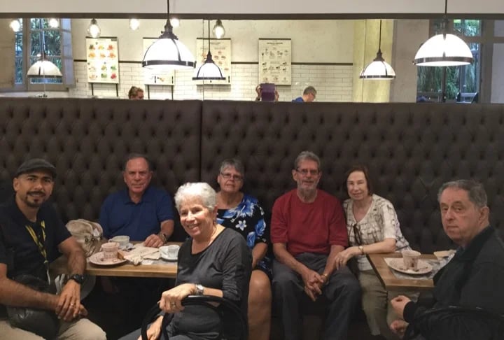 The Alan Rubin party and me stopping for a delicious hot chocolate