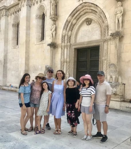 In front of the Renaissance cathedral in Sibenik