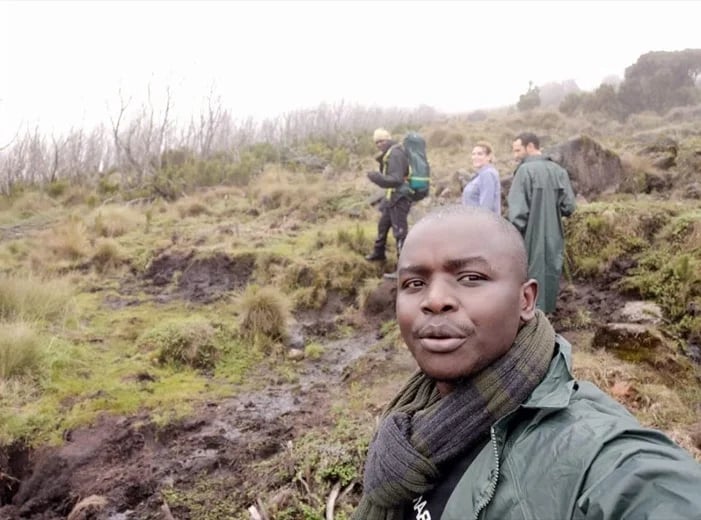 On safari with guests climbing mount Kenya. This was great!!