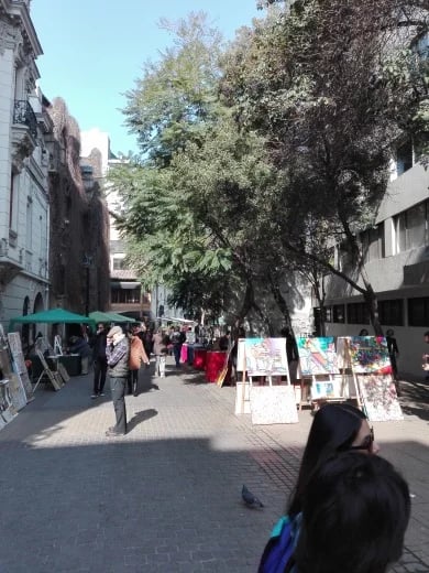 Lastarria neighborhood, on our way from the fresh markets uptown